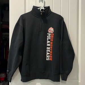 Ohio Northern University (ONU) Black Fleece Sweatshirt 1/4 Zip Unisex